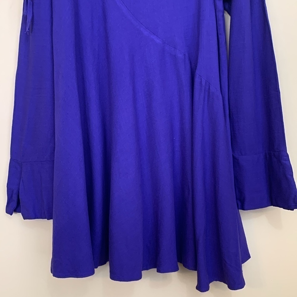 Free People | Clear Skies Purple Cold Shoulder Asymmetrical Tunic Dress S - Picture 14 of 17